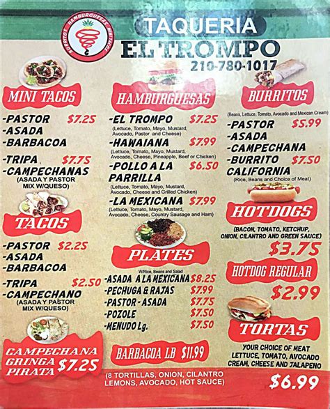 el trompo mexican taqueria menu|El Trompo – Taquería